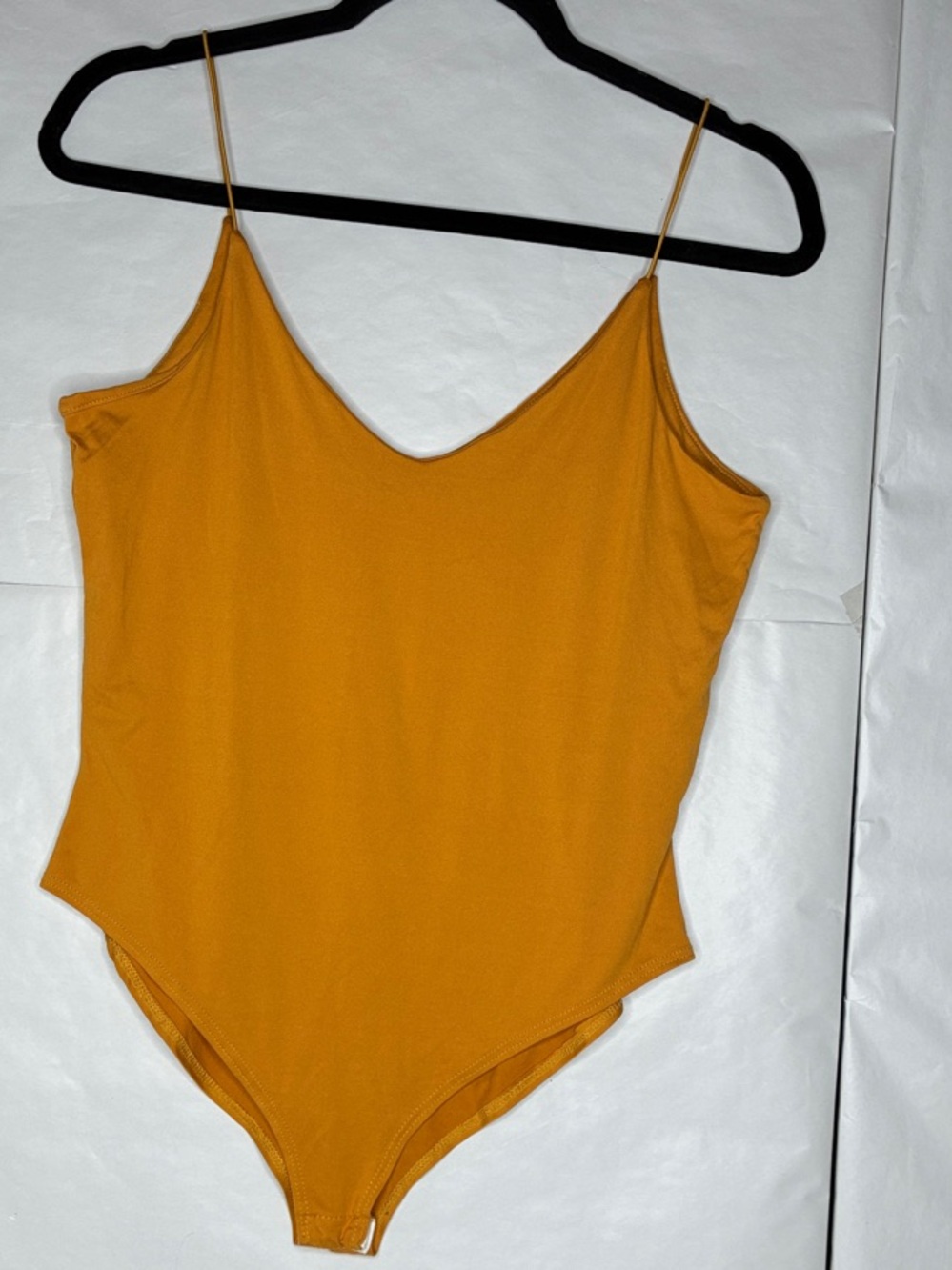 gaze Mustard Yellow Spaghetti-Strap Bodysuit
